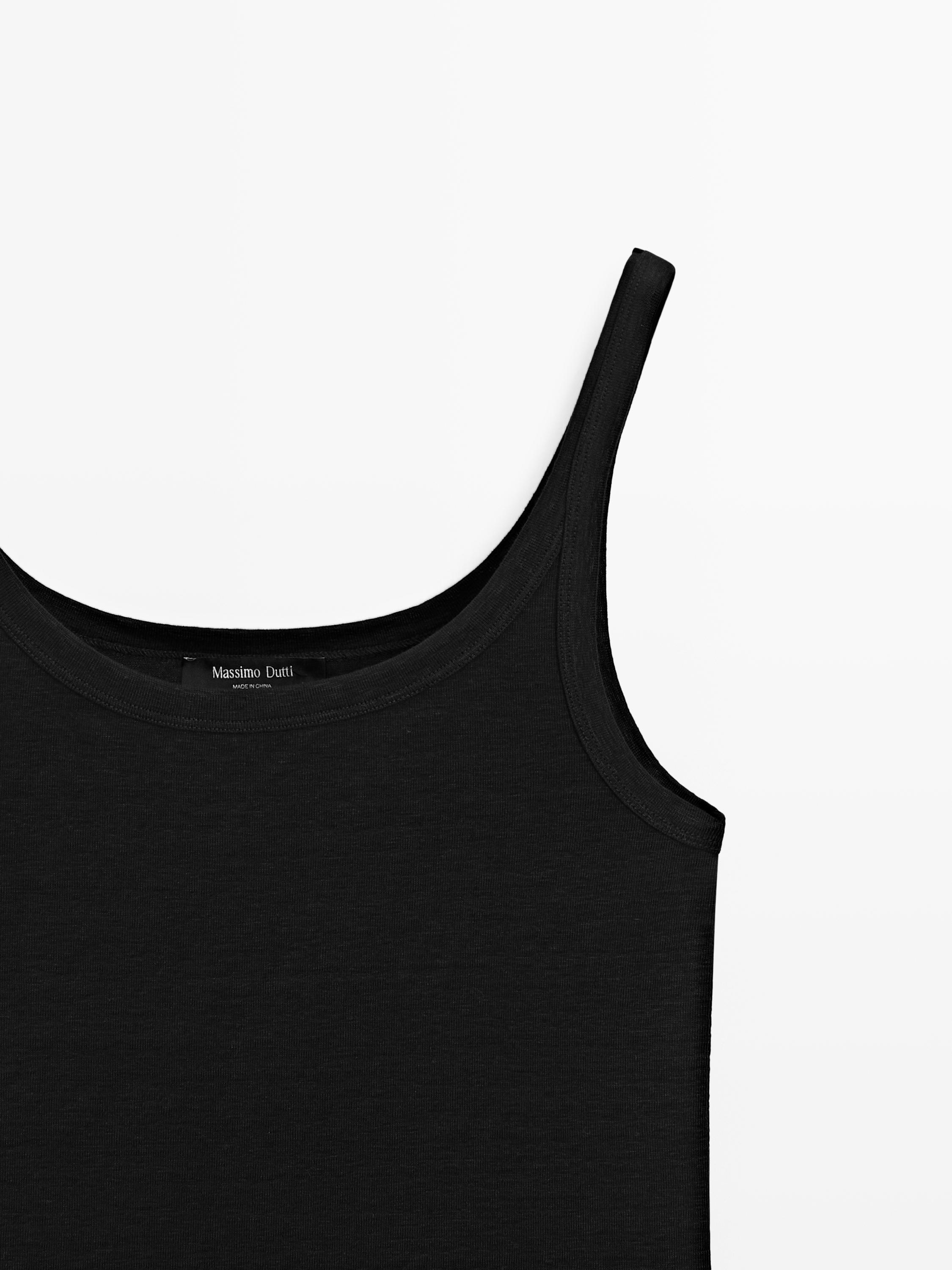 Linen blend strappy top